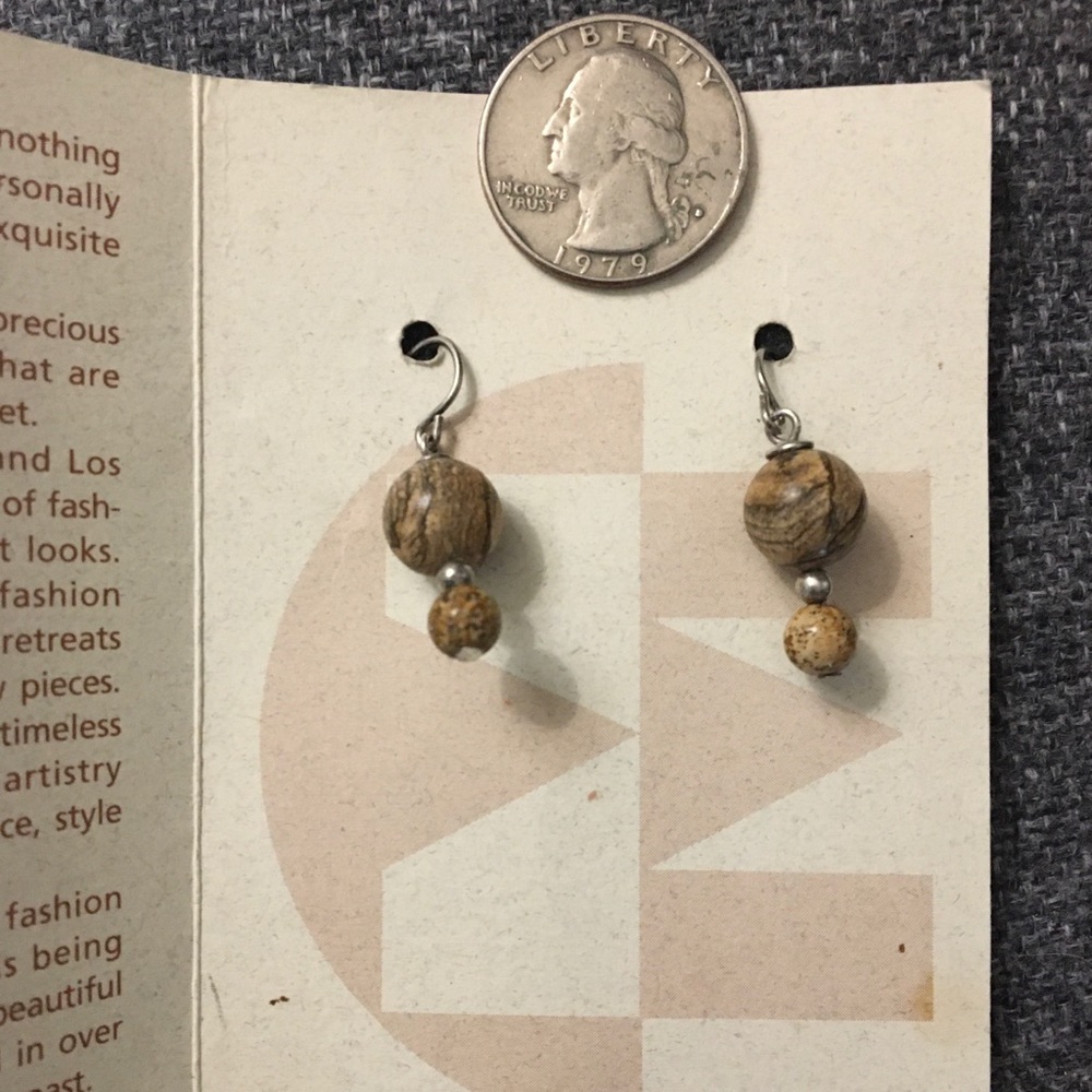 NWT Mark Edge Jasper and Sterling Silver Earrings